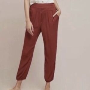 Anthropologie Ett:Twa Gauzy Joggers Rust